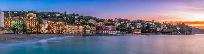 Framed Print : The coast of Santa Margherita Ligure, Italy at dawn Framed Print : The coast of Santa Margherita Ligure, Italy at dawn