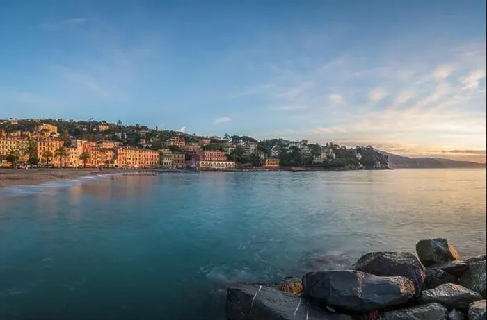 Framed Print : The coast of Santa Margherita Ligure, Italy at dawn Framed Print : The coast of Santa Margherita Ligure, Italy at dawn