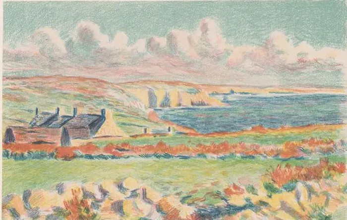Framed Print : Coastal landscape with houses, Camaret (original title) Framed Print : Coastal landscape with houses, Camaret (original title)