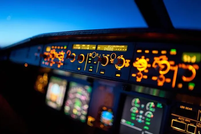 Framed Print : Cockpit of an Airbus A320 during cruise flight Framed Print : Cockpit of an Airbus A320 during cruise flight