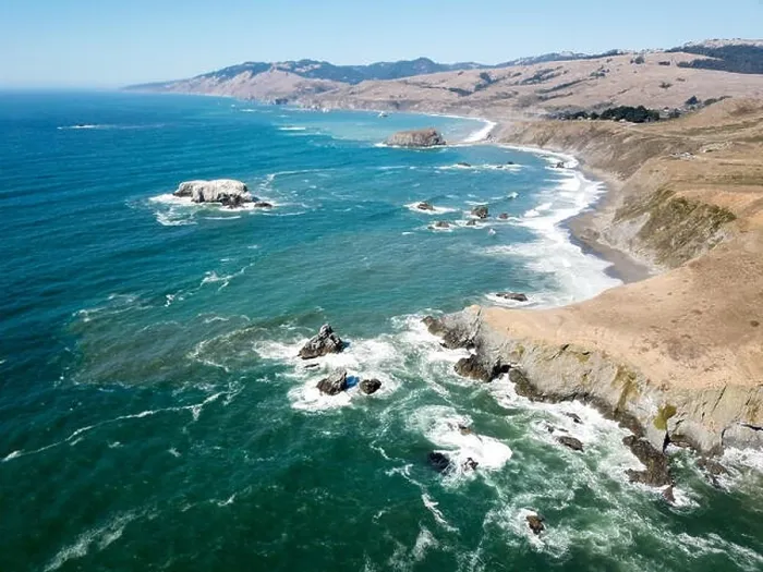 Framed Print : The cold Pacific Ocean washes against the rugged and wild Sonoma coastline in northern California Framed Print : The cold Pacific Ocean washes against the rugged and wild Sonoma coastline in northern California