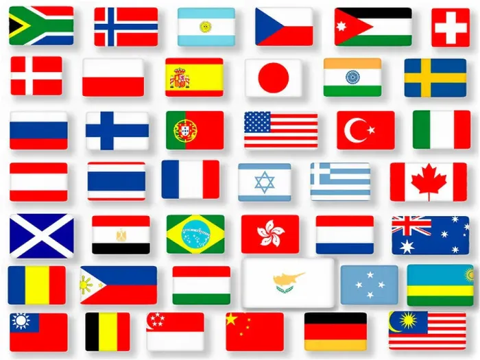 Framed Print : collage of 42 different National flags Framed Print : collage of 42 different National flags