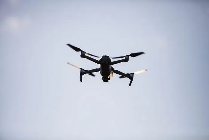 Framed Print : Color image of a drone flying at sunrise Framed Print : Color image of a drone flying at sunrise