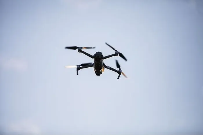 Framed Print : Color image of a drone flying at sunrise Framed Print : Color image of a drone flying at sunrise