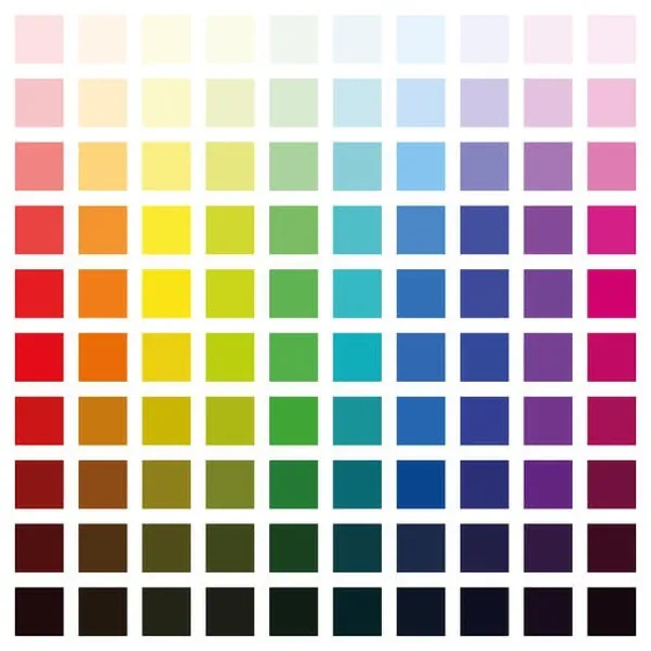 Color Spectrum Print 100 Shades on White Art Prints
