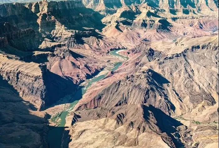 Framed Print : Colorado River in Grand Canyon, Sout Rim, California, USA. Aerial view from helicopter Framed Print : Colorado River in Grand Canyon, Sout Rim, California, USA. Aerial view from helicopter