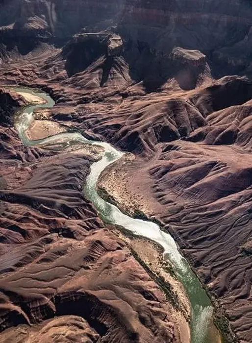 Framed Print : Colorado River in Grand Canyon, Sout Rim, California, USA. Aerial view from helicopter Framed Print : Colorado River in Grand Canyon, Sout Rim, California, USA. Aerial view from helicopter