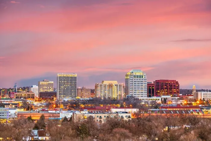 Framed Print : Colorado Springs, Colorado, USA downtown city skyline at dusk Framed Print : Colorado Springs, Colorado, USA downtown city skyline at dusk