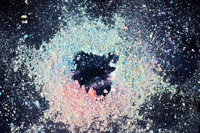 Framed Print : Colorful background of chalk powder. Multicolored dust particles splattered on black background Framed Print : Colorful background of chalk powder. Multicolored dust particles splattered on black background