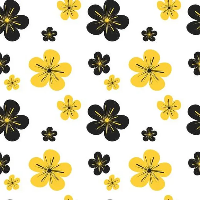 Framed Print : colorful black yellow flowers seamless vector pattern background illustration Framed Print : colorful black yellow flowers seamless vector pattern background illustration