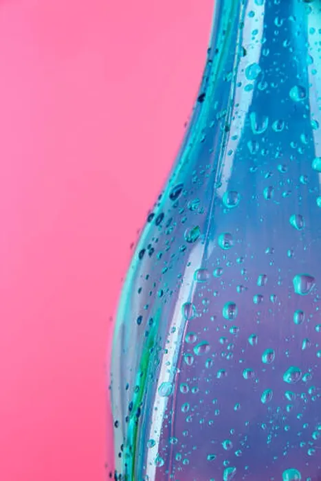 Framed Print : Colorful bottle on pink background Framed Print : Colorful bottle on pink background