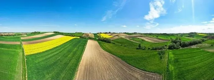 Framed Print : Colorful Farmland and Scenic Countryside. Aerial Drone view Framed Print : Colorful Farmland and Scenic Countryside. Aerial Drone view