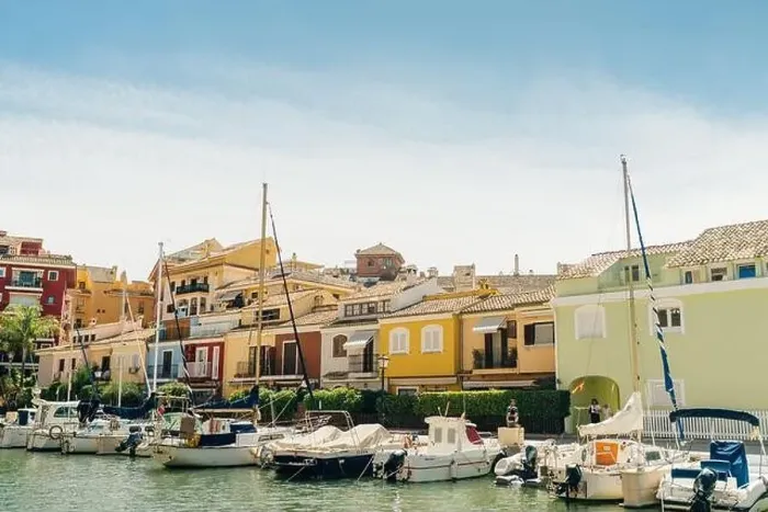 Framed Print : Colorful houses, buildings and yachts in Port Saplaya, Valencia's Little Venice. High quality photo Framed Print : Colorful houses, buildings and yachts in Port Saplaya, Valencia's Little Venice. High quality photo