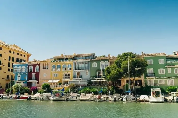 Framed Print : Colorful houses, buildings and yachts in Port Saplaya, Valencia's Little Venice. High quality photo Framed Print : Colorful houses, buildings and yachts in Port Saplaya, Valencia's Little Venice. High quality photo