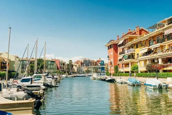 Framed Print : Colorful houses, buildings and yachts in Port Saplaya, Valencia's Little Venice. High quality photo Framed Print : Colorful houses, buildings and yachts in Port Saplaya, Valencia's Little Venice. High quality photo