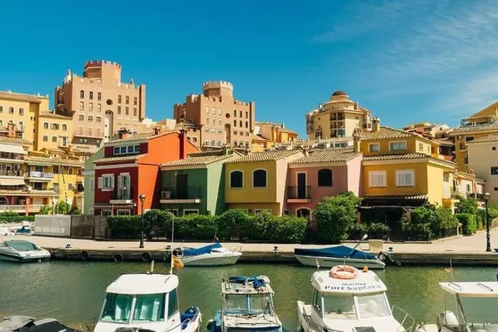 Framed Print : Colorful houses, buildings and yachts in Port Saplaya, Valencia's Little Venice. High quality photo Framed Print : Colorful houses, buildings and yachts in Port Saplaya, Valencia's Little Venice. High quality photo