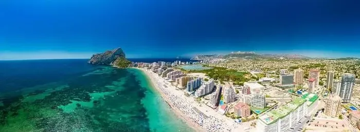 Framed Print : Colorful Mediterranean beach. Mountain Penyal d'Ifach. Calpe beach, Spain Framed Print : Colorful Mediterranean beach. Mountain Penyal d'Ifach. Calpe beach, Spain