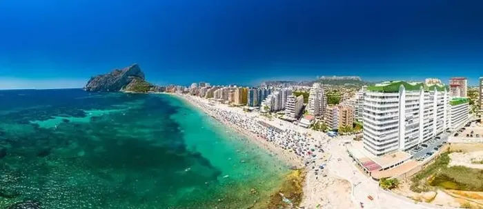 Framed Print : Colorful Mediterranean beach. Mountain Penyal d'Ifach. Calpe beach, Spain Framed Print : Colorful Mediterranean beach. Mountain Penyal d'Ifach. Calpe beach, Spain