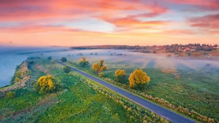 Framed Print : Colorful summer sunrise in Ukrainian countryside Framed Print : Colorful summer sunrise in Ukrainian countryside