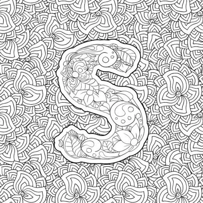 Framed Print : Coloring Book Floral Ornamental Alphabet Framed Print : Coloring Book Floral Ornamental Alphabet