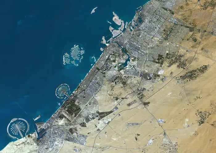 Framed Print : Colour satellite image of Dubai, United Arab Emirates. Image taken on December 25, 2013 with Landsat 8 data Framed Print : Colour satellite image of Dubai, United Arab Emirates. Image taken on December 25, 2013 with Landsat 8 data