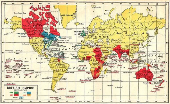 Framed Print : A coloured British empire map 1920 showing its expansion since 1688 (and losses) with dates Framed Print : A coloured British empire map 1920 showing its expansion since 1688 (and losses) with dates