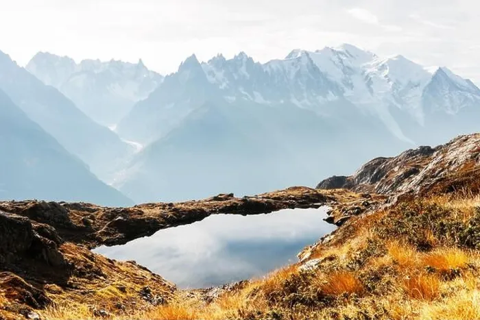 Framed Print : Colourful sunset on Chesery lake (Lac De Cheserys) in France Alps. Monte Bianco mountain range on background Framed Print : Colourful sunset on Chesery lake (Lac De Cheserys) in France Alps. Monte Bianco mountain range on background
