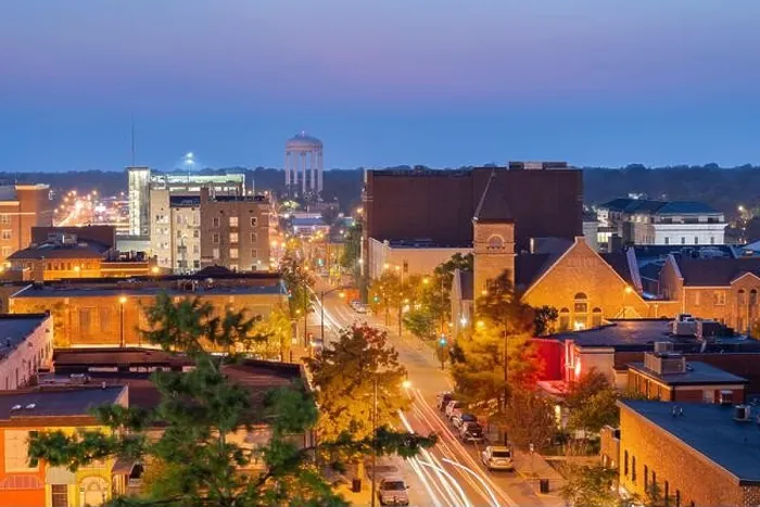 Framed Print : Columbia, Missouri, USA downtown city skyline at twilight Framed Print : Columbia, Missouri, USA downtown city skyline at twilight