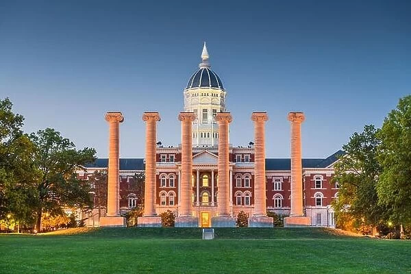 Columbia, Missouri, USA historic campus and columns