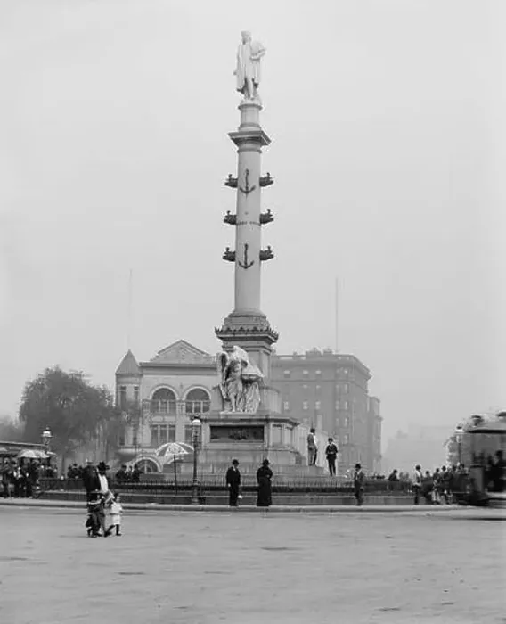 Framed Print : Columbus Monument, New York City 1900 Framed Print : Columbus Monument, New York City 1900