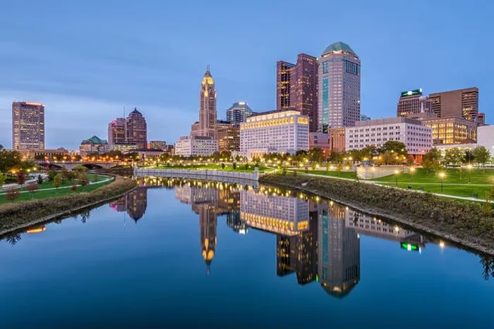 Framed Print : Columbus, Ohio, USA skyline on the Scioto River Framed Print : Columbus, Ohio, USA skyline on the Scioto River