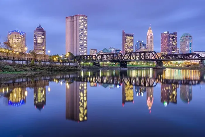 Framed Print : Columbus, Ohio, USA skyline on the Scioto River Framed Print : Columbus, Ohio, USA skyline on the Scioto River