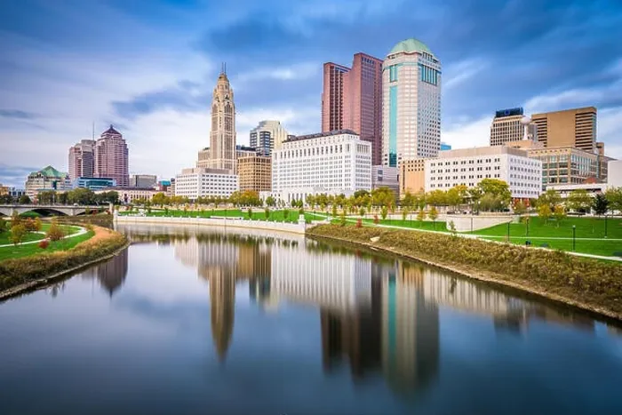 Framed Print : Columbus, Ohio, USA skyline on the Scioto River Framed Print : Columbus, Ohio, USA skyline on the Scioto River