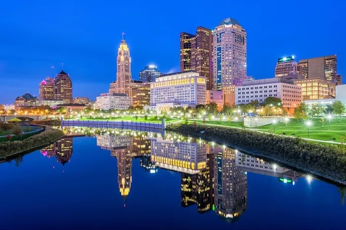 Framed Print : Columbus, Ohio, USA skyline on the Scioto River Framed Print : Columbus, Ohio, USA skyline on the Scioto River