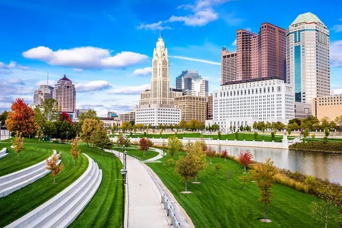Framed Print : Columbus, Ohio, USA skyline on the Scioto River Framed Print : Columbus, Ohio, USA skyline on the Scioto River