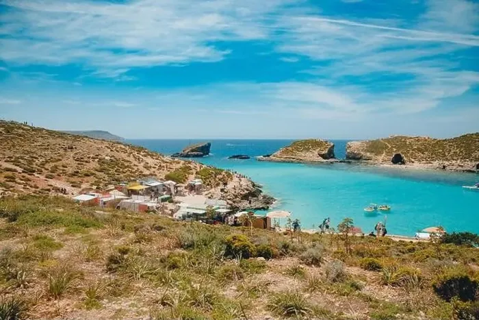 Framed Print : Comino, Malta - May 9, 2019: Panorama beach Blue Lagoon Framed Print : Comino, Malta - May 9, 2019: Panorama beach Blue Lagoon