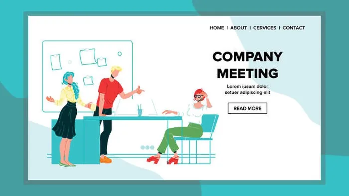 Framed Print : Company Meeting, Briefing Or Conference Vector Illustration Framed Print : Company Meeting, Briefing Or Conference Vector Illustration