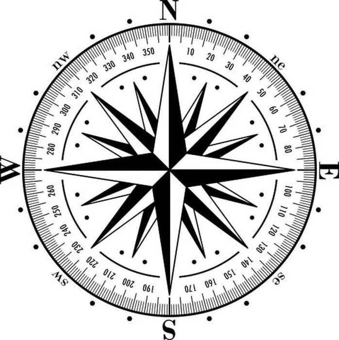 Framed Print : Compass rose isolated on white. Vector illustration