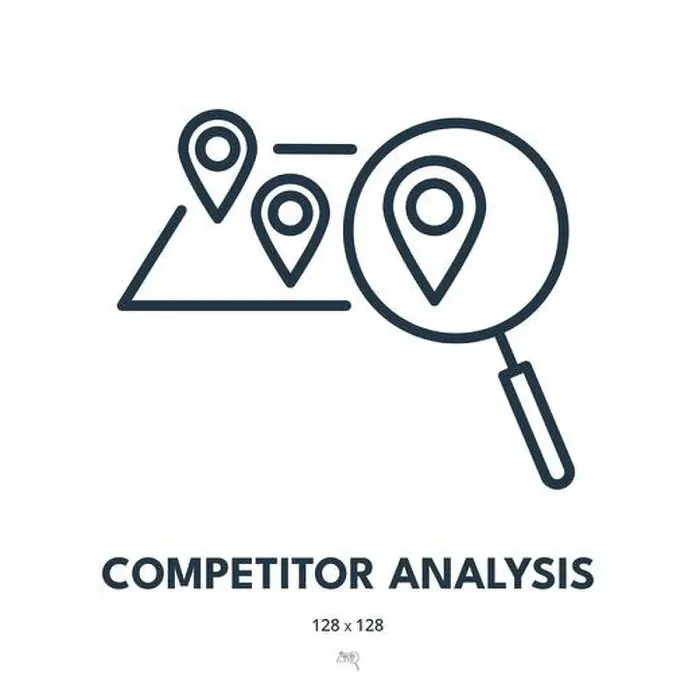 Framed Print : Competitor Analysis Icon. Market Research, Comparison, Strategy. Editable Stroke. Simple Vector Icon
