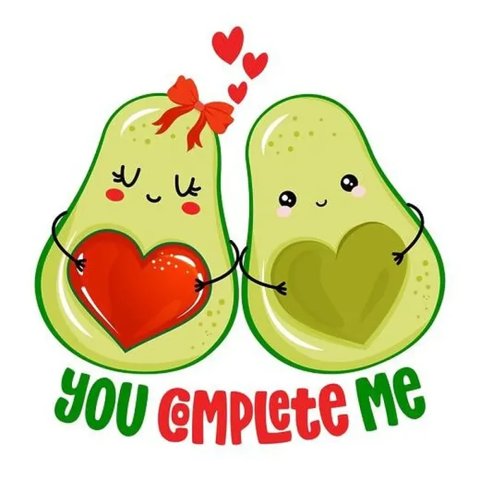 Framed Print : You complete me - Cute hand drawn avocado couple illustration kawaii style Framed Print : You complete me - Cute hand drawn avocado couple illustration kawaii style