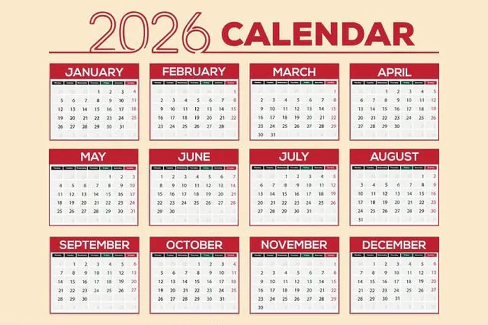 Framed Print : Complete wall calendar for the year 2026 Framed Print : Complete wall calendar for the year 2026