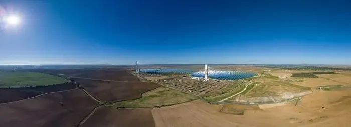 Framed Print : A concentrating solar power tower plant operating near Sevilla, Andalusia, Spain