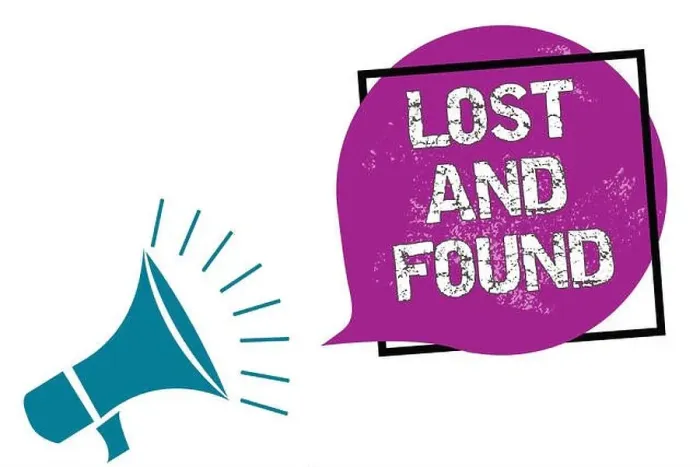 Framed Print : Conceptual hand writing showing Lost And Found