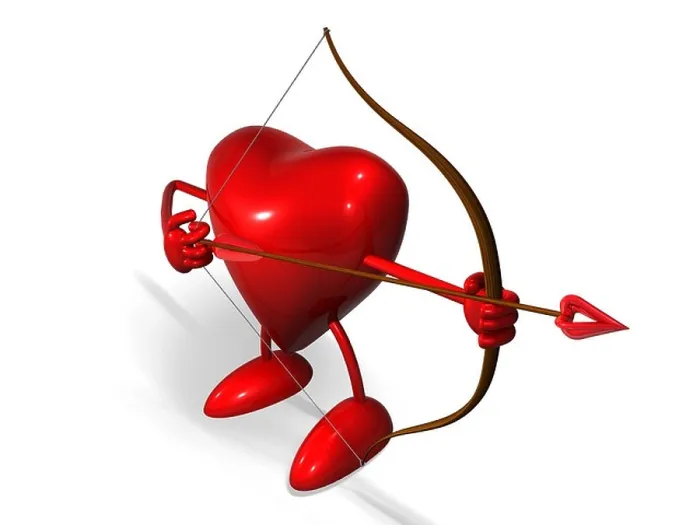 Framed Print : Conceptual image showing stylistic heart with the bow and arrow on it