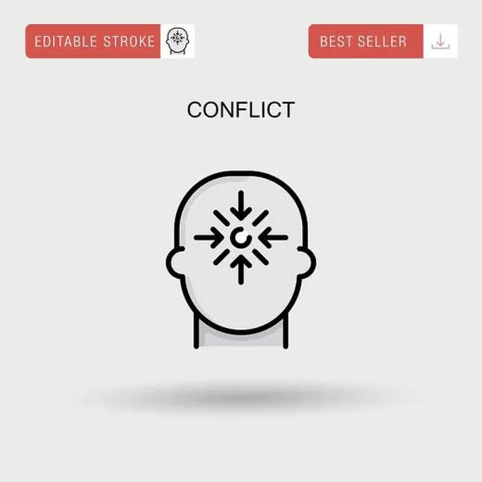 Framed Print : Conflict Simple vector icon