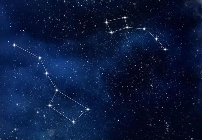 Framed Print : The constellation Ursa Major and Ursa Minor in the starry sky as background Framed Print : The constellation Ursa Major and Ursa Minor in the starry sky as background