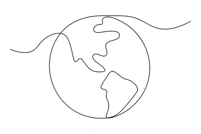 Framed Print : Continuous one-line earth globe outline vector illustration for minimalist and modern designs Framed Print : Continuous one-line earth globe outline vector illustration for minimalist and modern designs