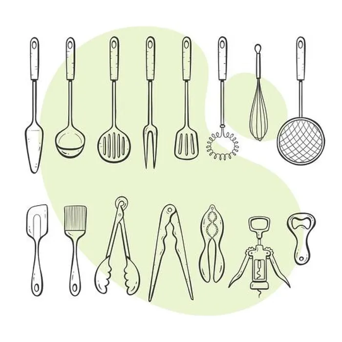 Framed Print : Cooking tools. Collection of kitchen utensils for cooking Framed Print : Cooking tools. Collection of kitchen utensils for cooking