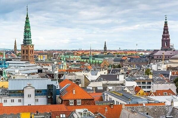 Copenhagen, Denmark old town city skyline in the afternoon