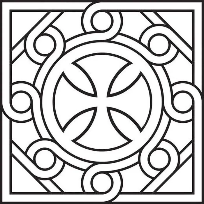 Framed Print : Coptic cross in decorative unit and pattern, High accuracy, NO.21 Framed Print : Coptic cross in decorative unit and pattern, High accuracy, NO.21